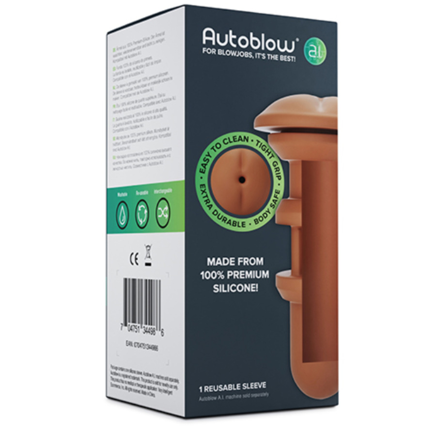 Autoblow - A.I. Machine Siliconen Sleeve Anus Donker 